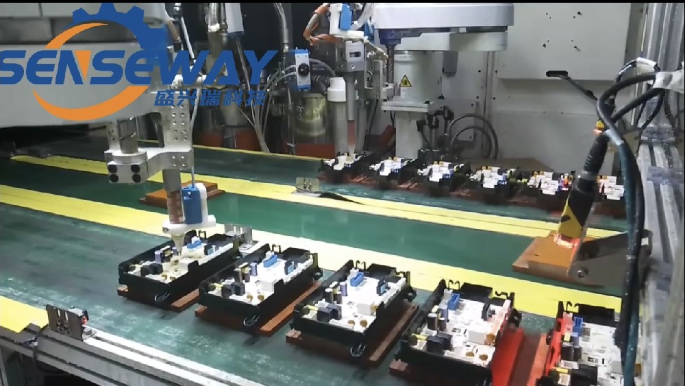 洗衣机PCB电路板机器人灌胶与供胶应用